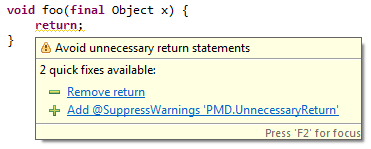 Quick fix for removing an unnecessary return statement